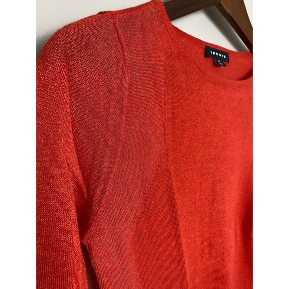 Trouvé Women Sweater Wool Blend Crewneck Rust Orange 2010s Fall Holiday Sz Small - Picture 3 of 5